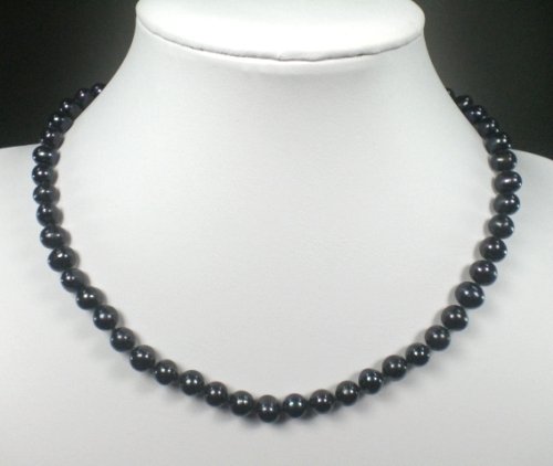 Süßwasser Perlen Halskette schwarz 45cm
