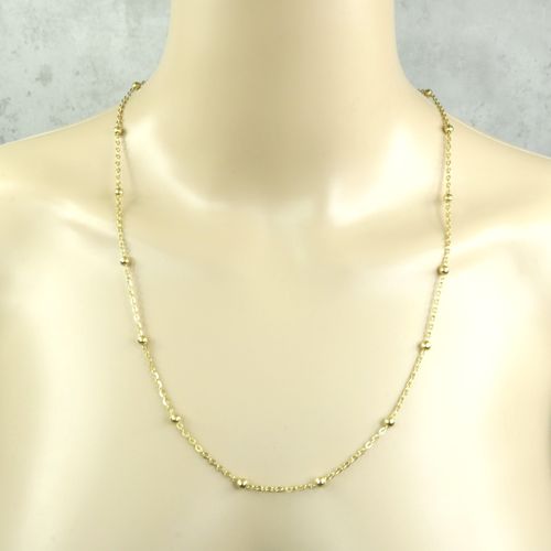 Goldene 60cm Edelstahl Kügelchen Halskette