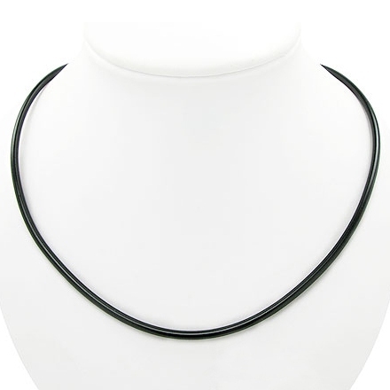 Halsband mit Silberverschluß 47,5cm schwarz