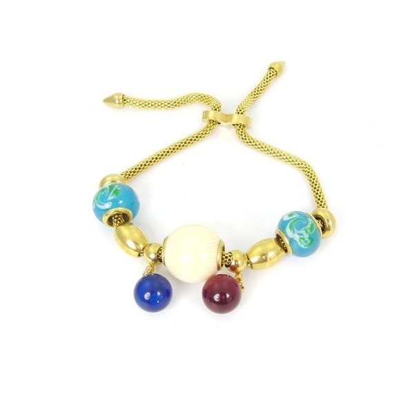 Goldenes Edelstahl Beads Armband